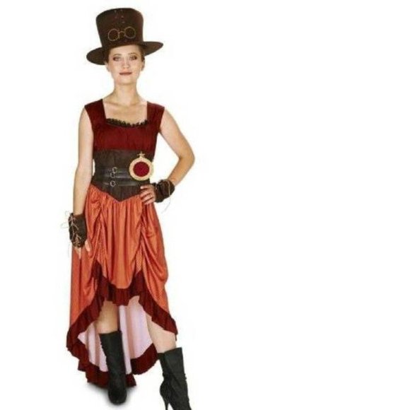 Steampunk Halloween Costume 19th Century Victorian Deluxe Medium 8 Pc Womens - Picture 6 of 14